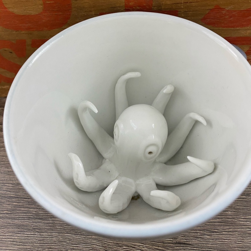 Creature Cups Blue Coffee Mug with Hidden Octopus